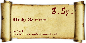 Bledy Szofron névjegykártya